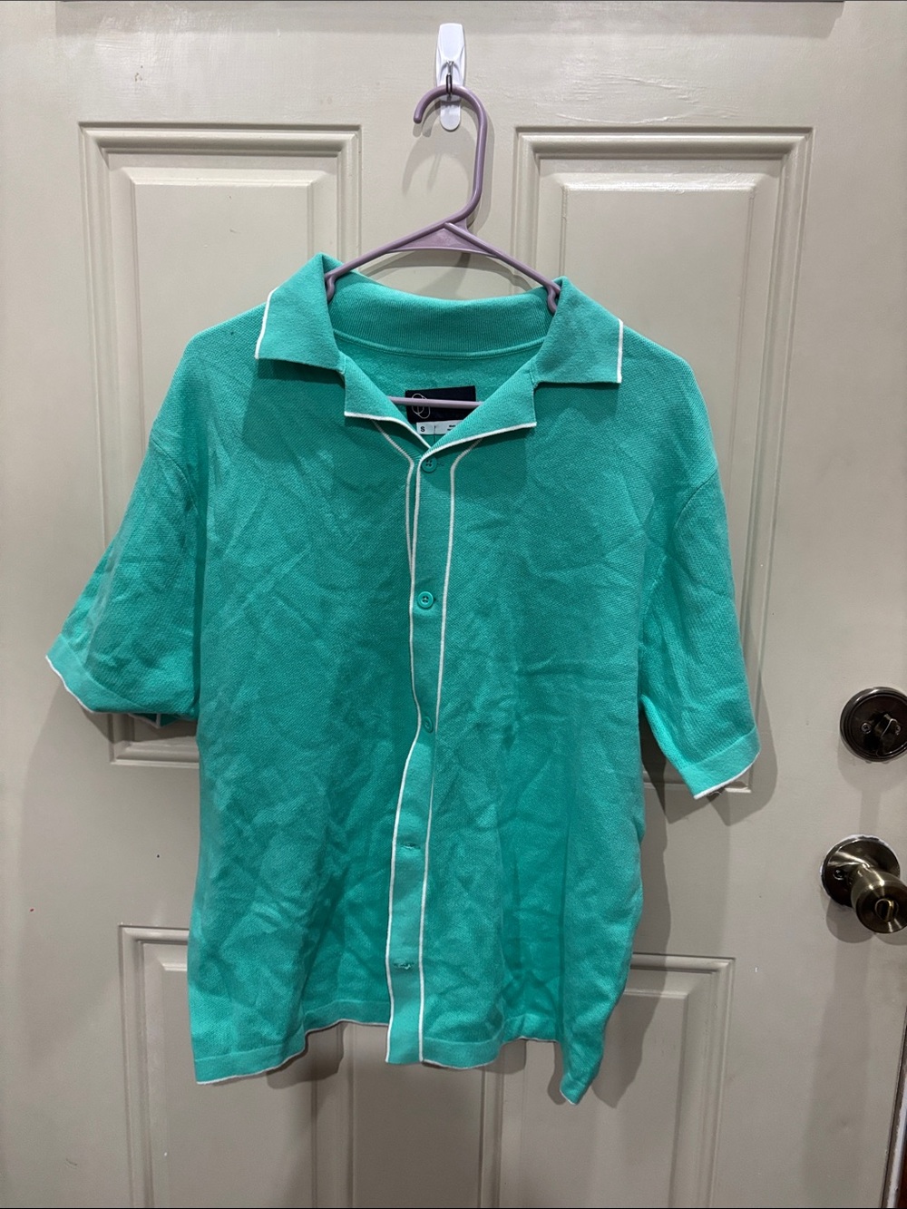 Original Use Teal Short-Sleeve Polo with White Piping